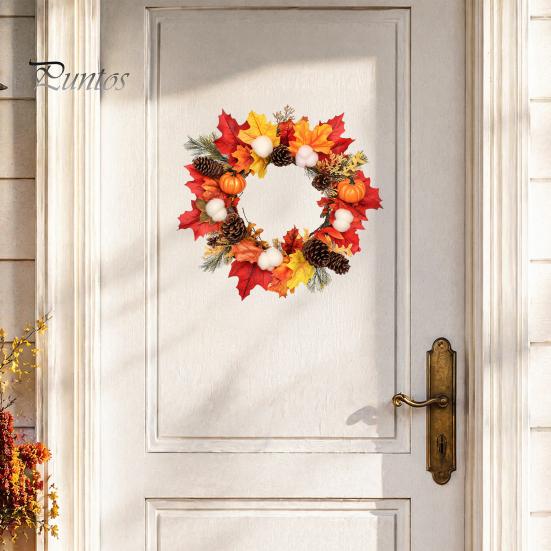 Waterproof Outdoor Glass Ornament Thanksgiving Autumn Wall Decal Maple Leaf Pinecone Pumpkin Harvest Window Sticker Indoor Festive Decor Self-Adhesive