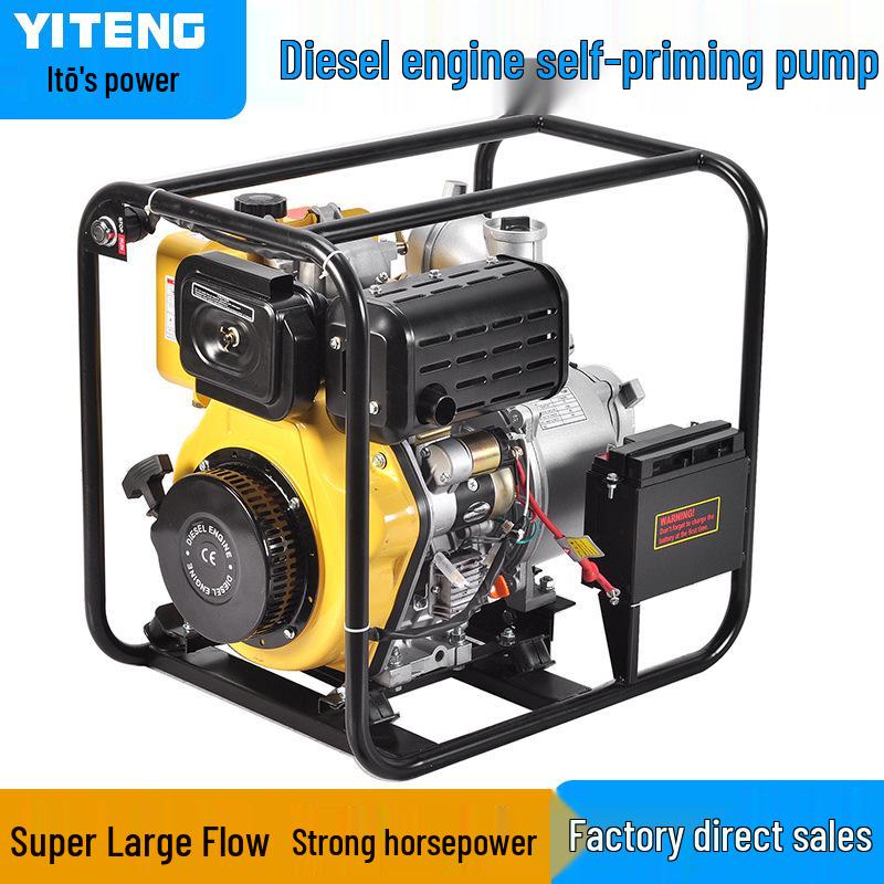 2-8 inch Mobile Diesel Water Pump with Wheels for Irrigation, Drainage, Flood Control, Emergency, and Fire Fighting