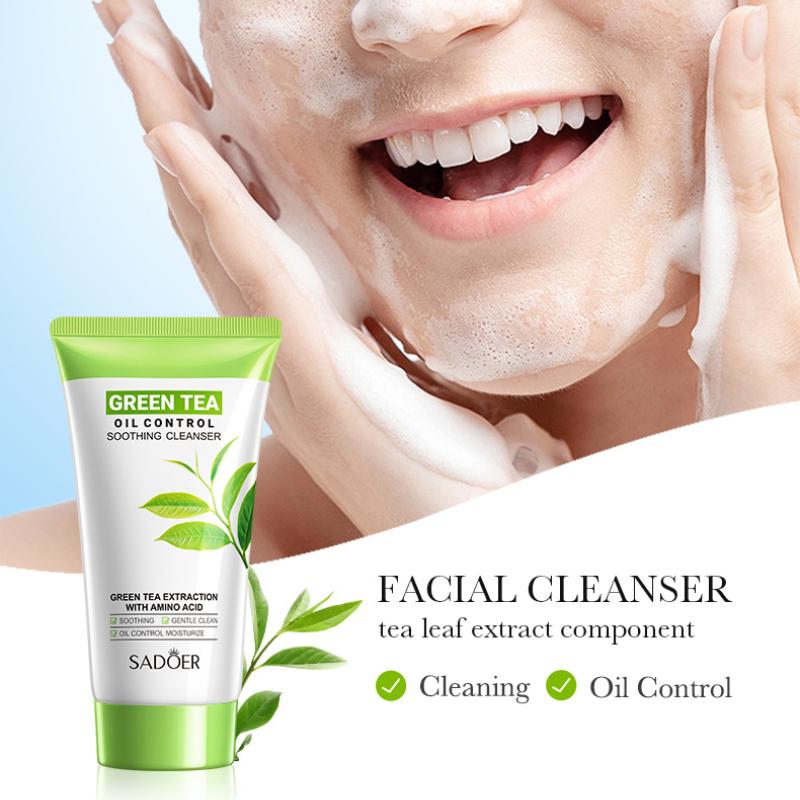 Facial Cleanser 150g SADOER Green Tea Cleansing Peach Moisturizing Cleanser