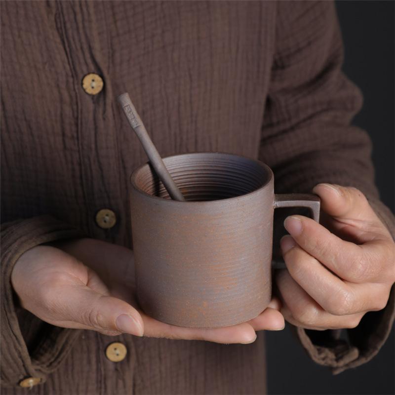 Cupa Ceramică Retro Cupă de Cafea de Capacitate Mică Ceramică Brută Cupă de Apă pentru Birou Cupă Ceramică Japoneză Simplă