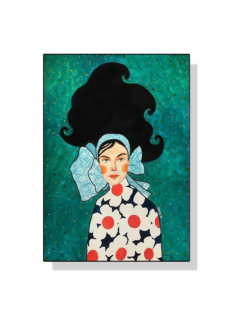 Abstrato Flor Mulher Menina Cabelo Moda Pôster Pintura em Tela Nordic Arte de Parede Imagem Para Sala de Estar Moderna Decoração de Casa