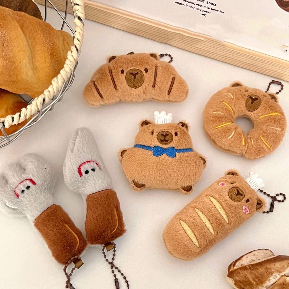 Decoration Food Plush Keychain Croissant Bag Pendant Plush Bread Key Chain  Hanging Accessory
