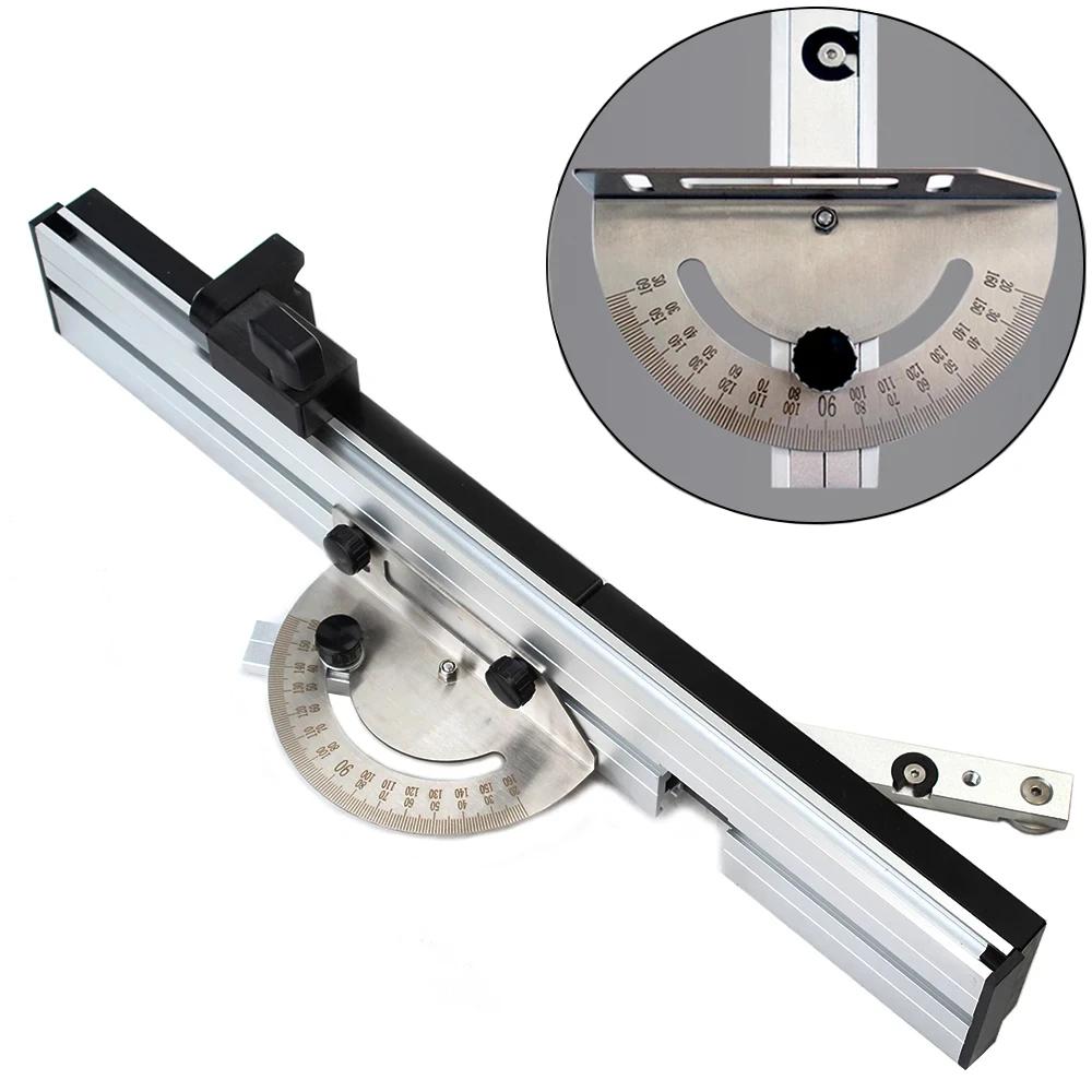 Miter Gauge With Track Stop Table Saw/Router Miter Gauge Sawing Assembly Angle Ruler DIY for Table Saw Router Woodworking Tool
