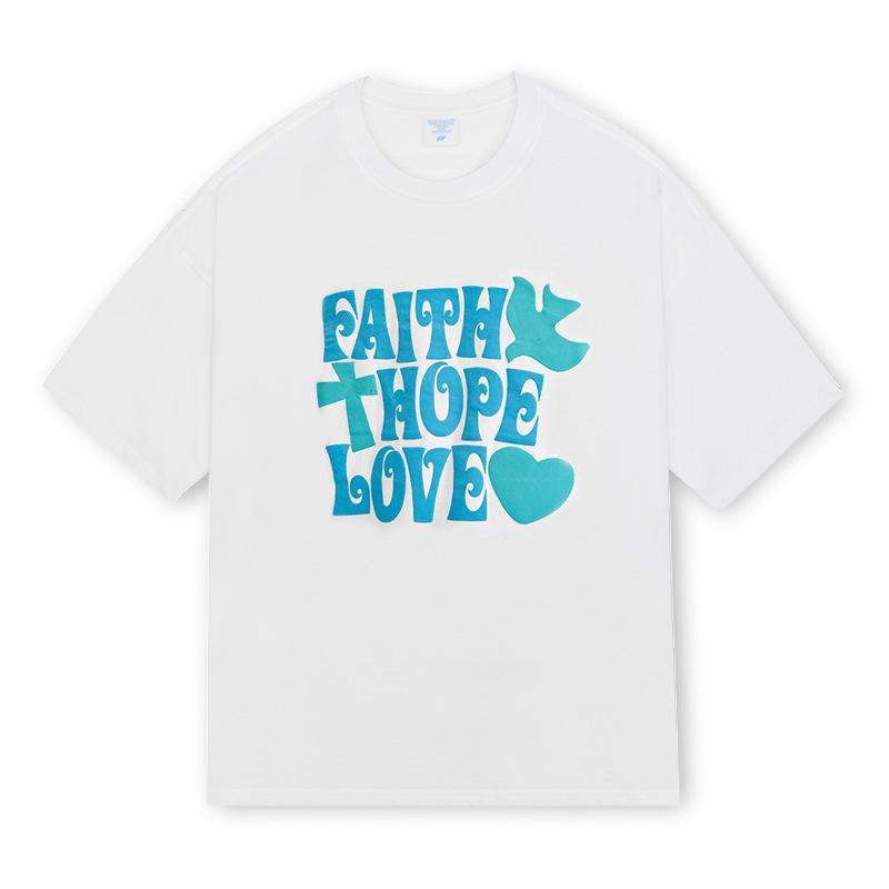 Latest Summer Mens Clothing Short-sleeved T-shirt Mens Round Neck American Comfortable Fit Couples Top Pure Cotton M