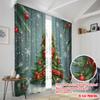 2pcs,2D Plane Printing Contemporary Curtains Christmas Tree Snow Ornaments_a Versatile Polyester Fabric (without Rod) Room Decor