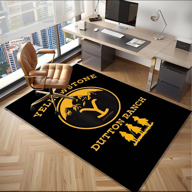 Yellows-tone Dutton Ranch Office Rug Chair Mat, Game Carpet, Suitable for Front Door, Bedroom, Living Room, Desk, Holiday Gift