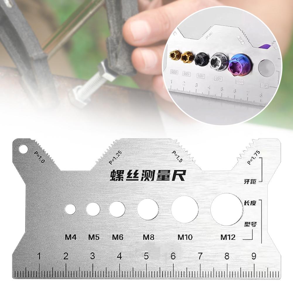 Stainless Steel Double-Sided-Bolt Gauge Card Pocket Size Thread-bolt and Screw Checker Portable Highly Precise Bolt-Size Gauge