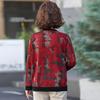 Women's Retro Bamboo Leaf Jacquard Knit Long-Sleeve Top