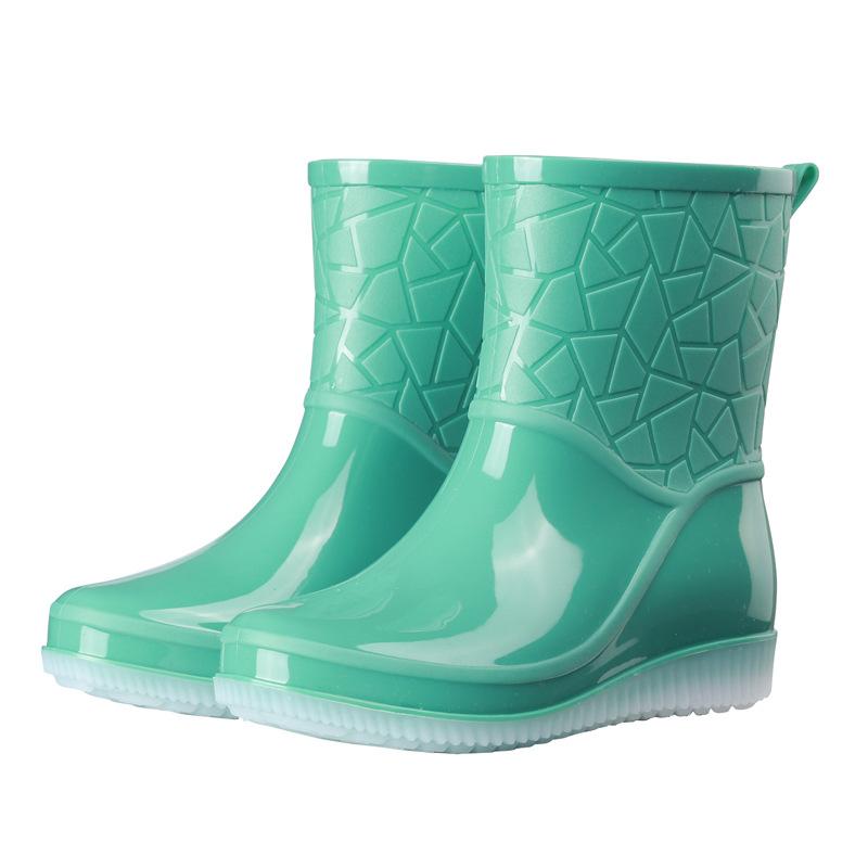 New non-slip waterproof flat-bottomed fashion rain boots for women, medium tube fashion for women, adult thick-soled rain shoes for women