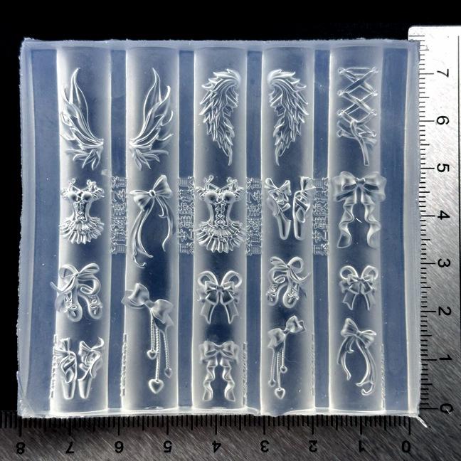 Cross-border Nail Art Silicone Mold - Heart Frame, Angel Wings, Rabbit, Zoo, Strawberry Design