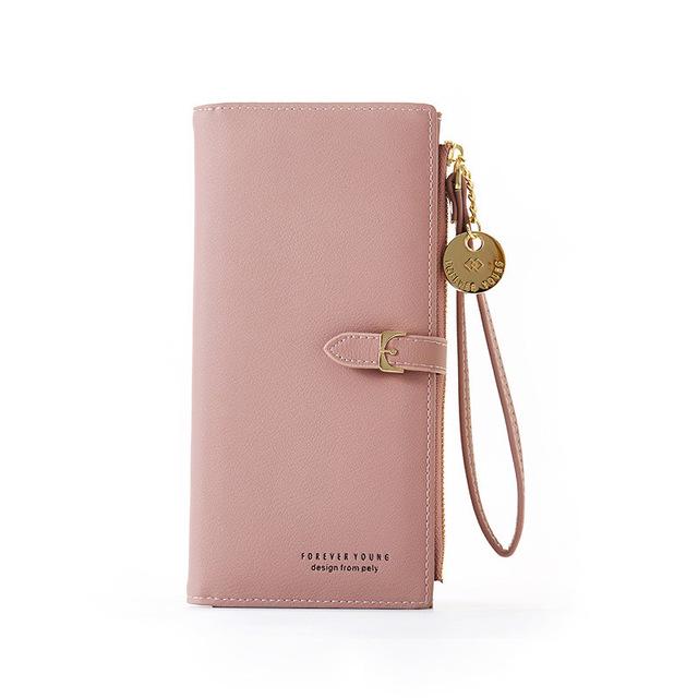 Muñequera, cartera larga para mujer, cartera femenina, bolso de mano para mujer, cremallera, bolsillo para teléfono, tarjetero