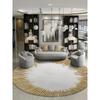 Minimalist Geometry Round Carpet Fluffy Soft Living Room Decor Light Luxury Circle Rugs for Bedroom Large Area Round Study Mat