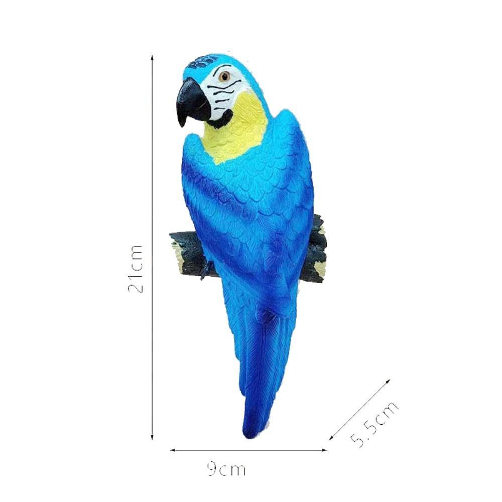 Crafts Resin Parrot Statue Wall Mounted Creative DIY Garden Sculptures Artificial Exquisite Bird Figurines Flowerpot