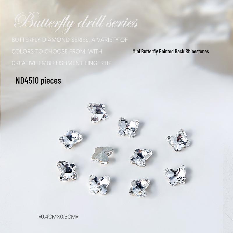 

Украшения для ногтей в виде бабочек с кристаллами и стразами (10 шт)