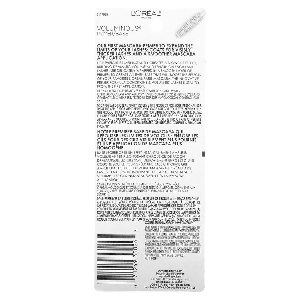 L'Oréal, Voluminous Primer, White Primer 300, 0.24 Fl Oz (7.3 Ml)