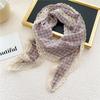 Cotton Linen Lace Triangular Scarf For Women In Spring Autumn And Summer Small Floral Small Scarf Headband Decoration Thin Style Wrapped Silk Scarf
