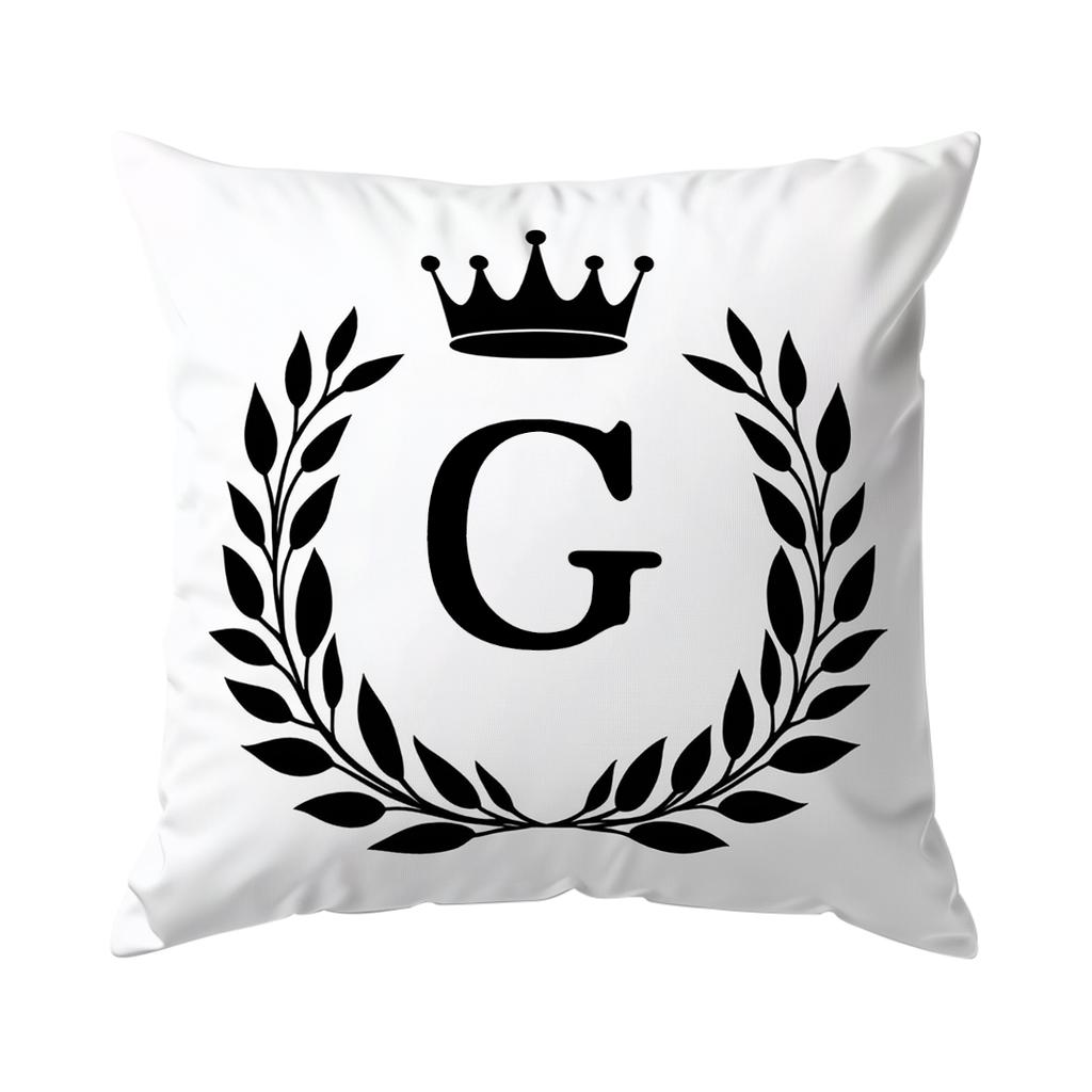 A-Z Crown Letters Decorative Cushions Pillowcase Polyester Cushion Cover Throw Pillow Sofa Decoration Pillowcover Home Decor