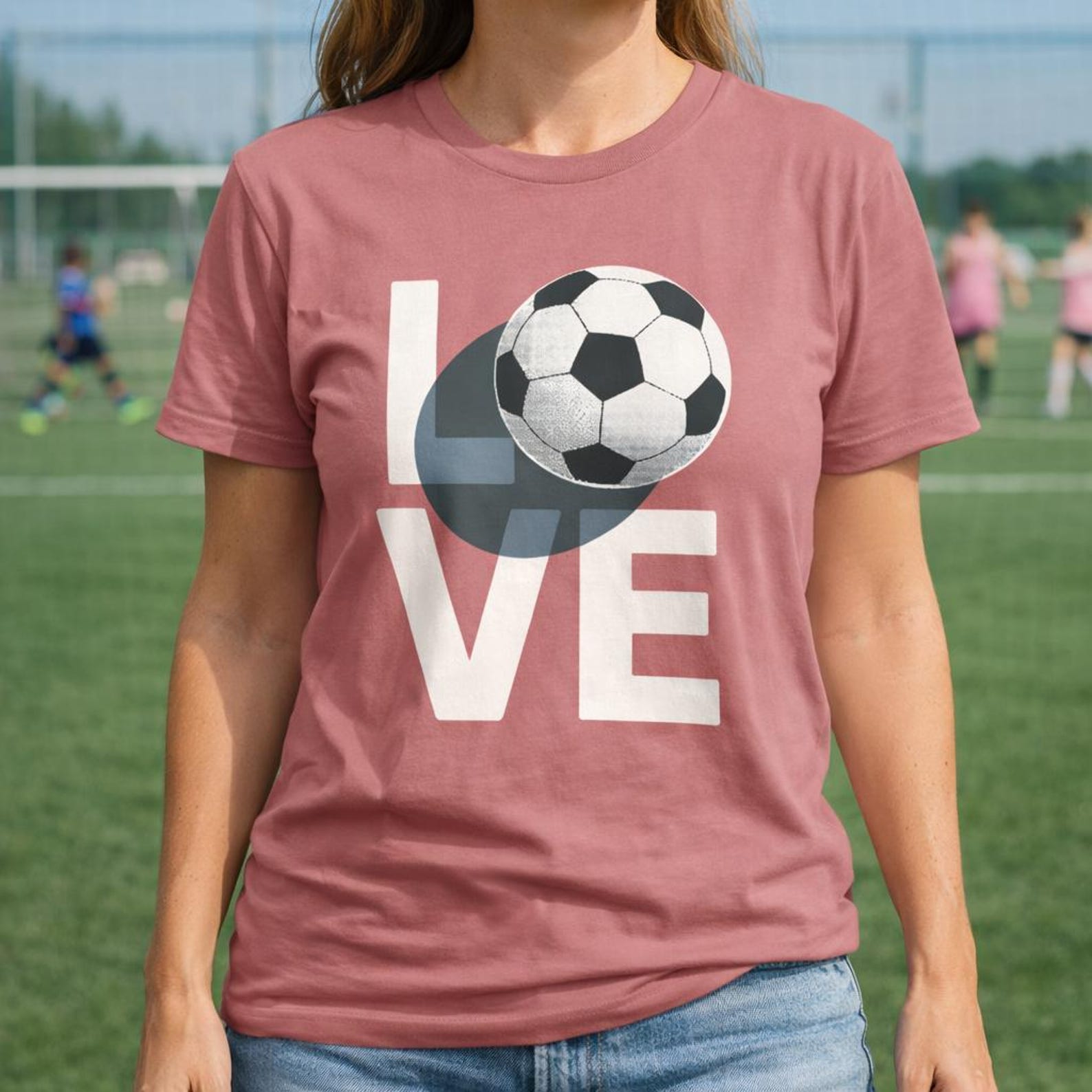 Soccer Love T-shirt | Soccer Ball Typography Tee Unisex M