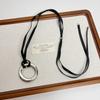 U-Shape Metal Pendant Necklace Irregular Sweater Chain New Long Leather Rope Necklace  Gifts