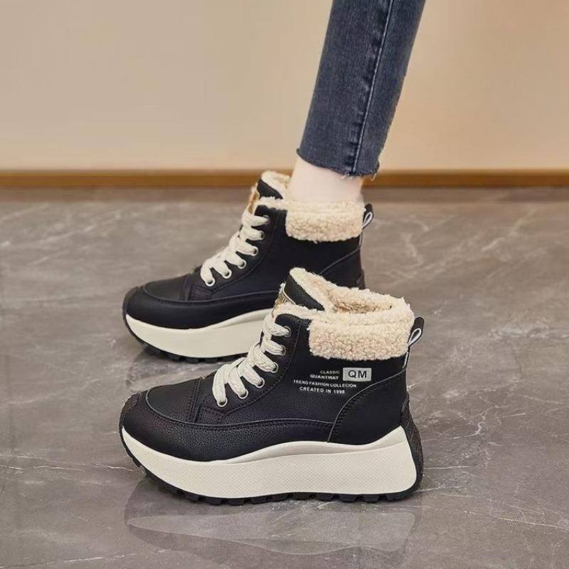 High-top Cotton Shoes, Thick-soled Dad Shoes, New Fashionable Ankle Boots, Waterproof and Anti-slip Snow Boots