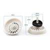 Tappo Filtro Bianco in Plastica per Lavandino Rete Fine Scarico Acqua Lavabo Filtro Scarico Cucina Tappo Lavabo