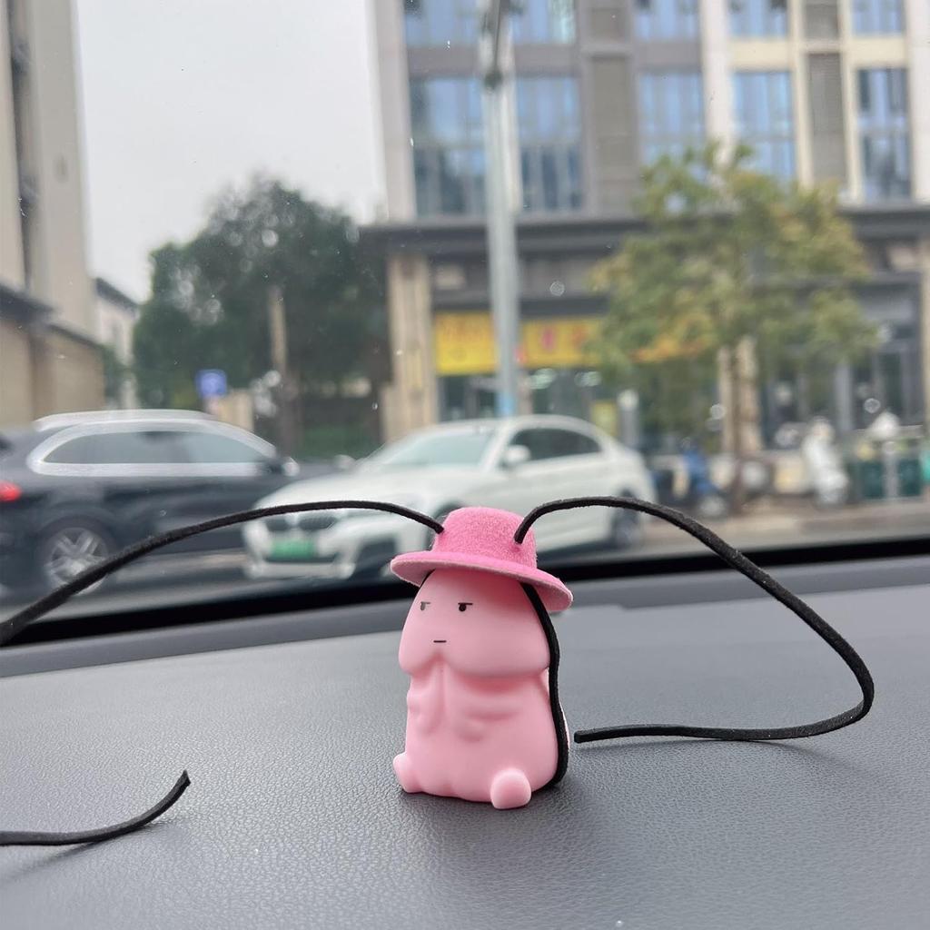 2 st penisformade bilhängande prydnader, Roliga backspegel-tillbehör, Söta dekorationsberlocker för backspegeln, Penis-skämtpresent (Stil B)