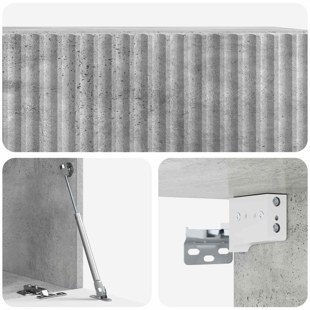 Wall Mounted TV Cabinet Concrete Grey 59.5 x 31 x 30 cm
