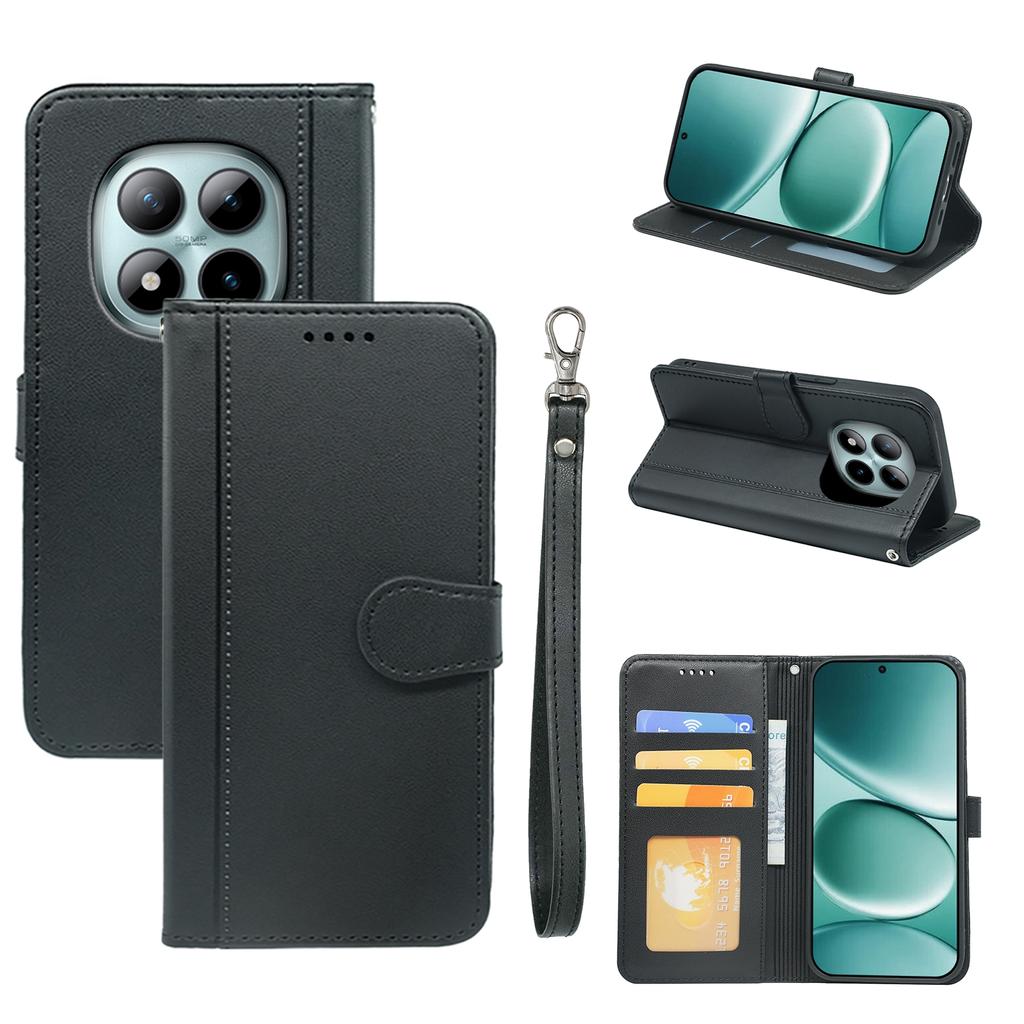 Pro Xiaomi Poco M8 Pro 5G/Redmi Note 15 Pro+ 5G (Globální) Peněženkové pouzdro Magnetické zapínání Kožený kryt na telefon s popruhem