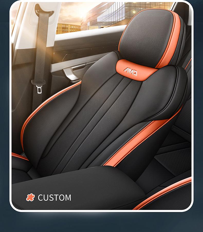 Boyue L Vollbezug Atmungsaktives Perforiertes Leder Autositzbezug für Alle Jahreszeiten