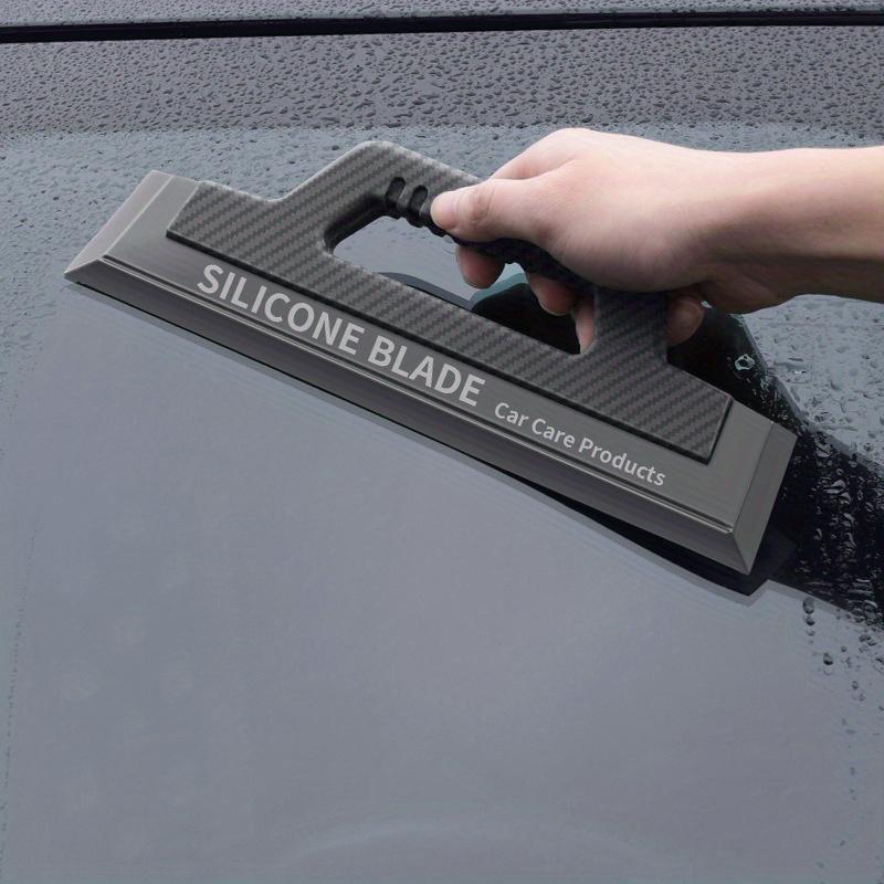 Car Wash Scraper - Carbon Fiber Pattern, Silicone, Paint-Safe, Multi-Functional Water Blade Cleaning Tool