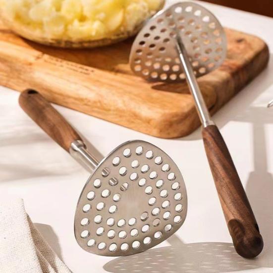 Stainless Steel Potato Masher Multipurpose Manual Mashed Potato Press for Vegetables Fruits Sweet Potatoes Easy to Clean Kitchen Food Crusher