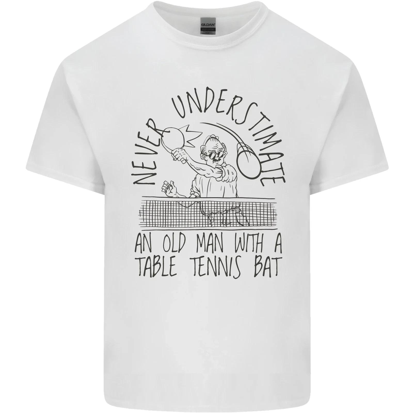 Never Underestimate an Old Man Table Tennis Kids T-Shirt Childrens XL