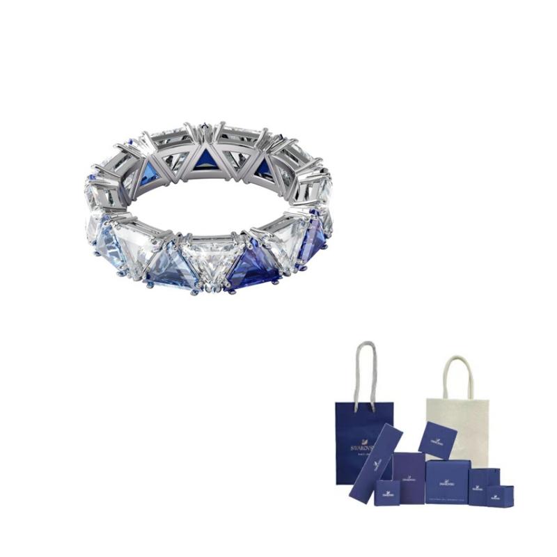 Swarovski Millenia Crystal Cocktail Ring 55-Original Brand Box And Bag (Color Random) синий