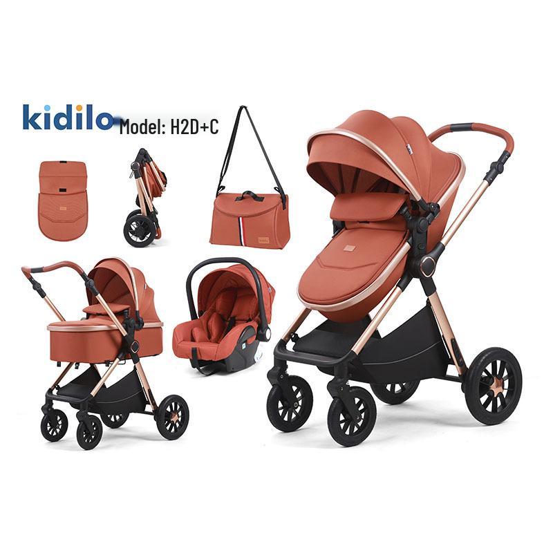 Kidilo Multifunctional High View Baby Stroller with Reclining Bassinet