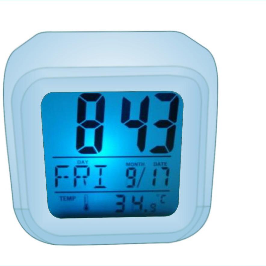Color-Changing Four-Sided Mood Alarm Clock with Perpetual Calendar
