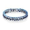Stainless Steel Blue Cuban Chain Bracelet Fashion Hip Hop Cuban Bracelet Jewelry for Men