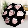 1pc Strawberry Pattern Automatic Open/close Folding Compact Umbrella, 8-Rib Sturdy Canopy, Lightweight Portable, Everyday Use, Gift, Outdoor Umbrella,