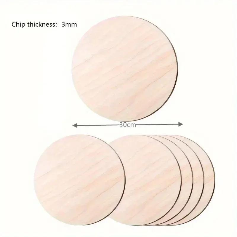 

10Pcs 30cm Blank Wood Pieces Squares Round Wooden Slices for DIY Art Crafts Painting Laser Engraving Carving Coaster