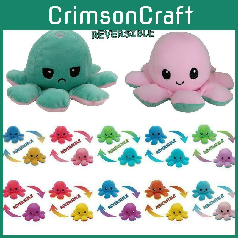 Soft And Adorable Double-sided Flip Reversible Octopus Plush Toy For Kids