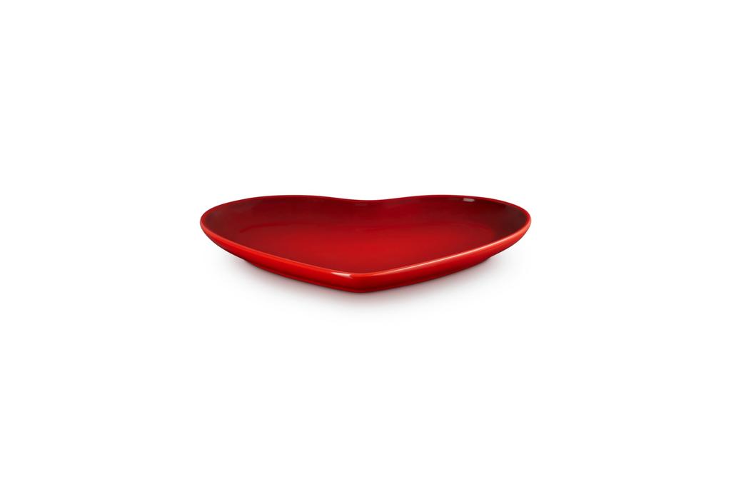LE CREUSET Sphere Heart Plate, 23cm, Cherry Red, Heat and Cold Resistant, Microwave and Oven Safe, Oven Dish, Bakeware [Official Japanese Product]