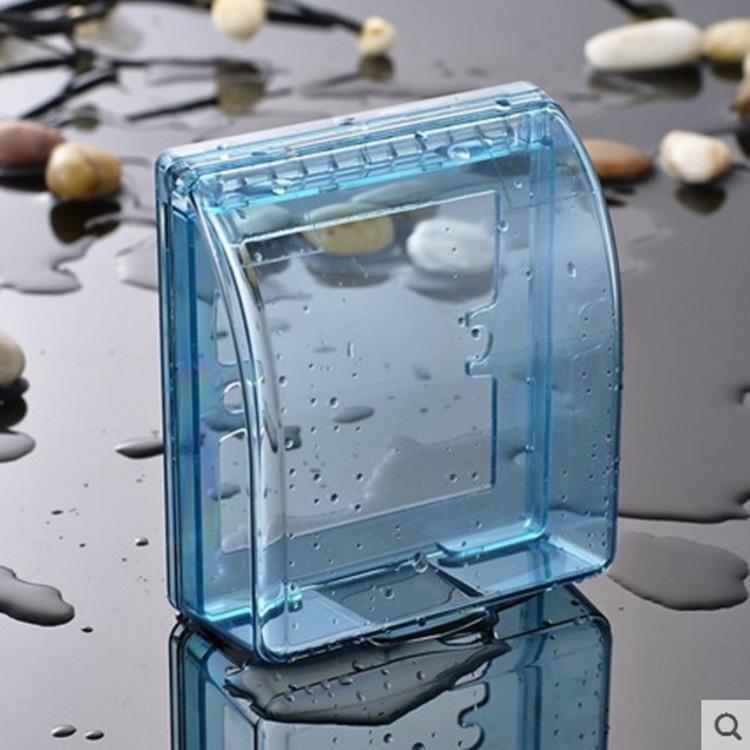 Gold Transparent Waterproof Socket Cover – Universal 86 Type Splash-Proof Protective Box for Bathroom.