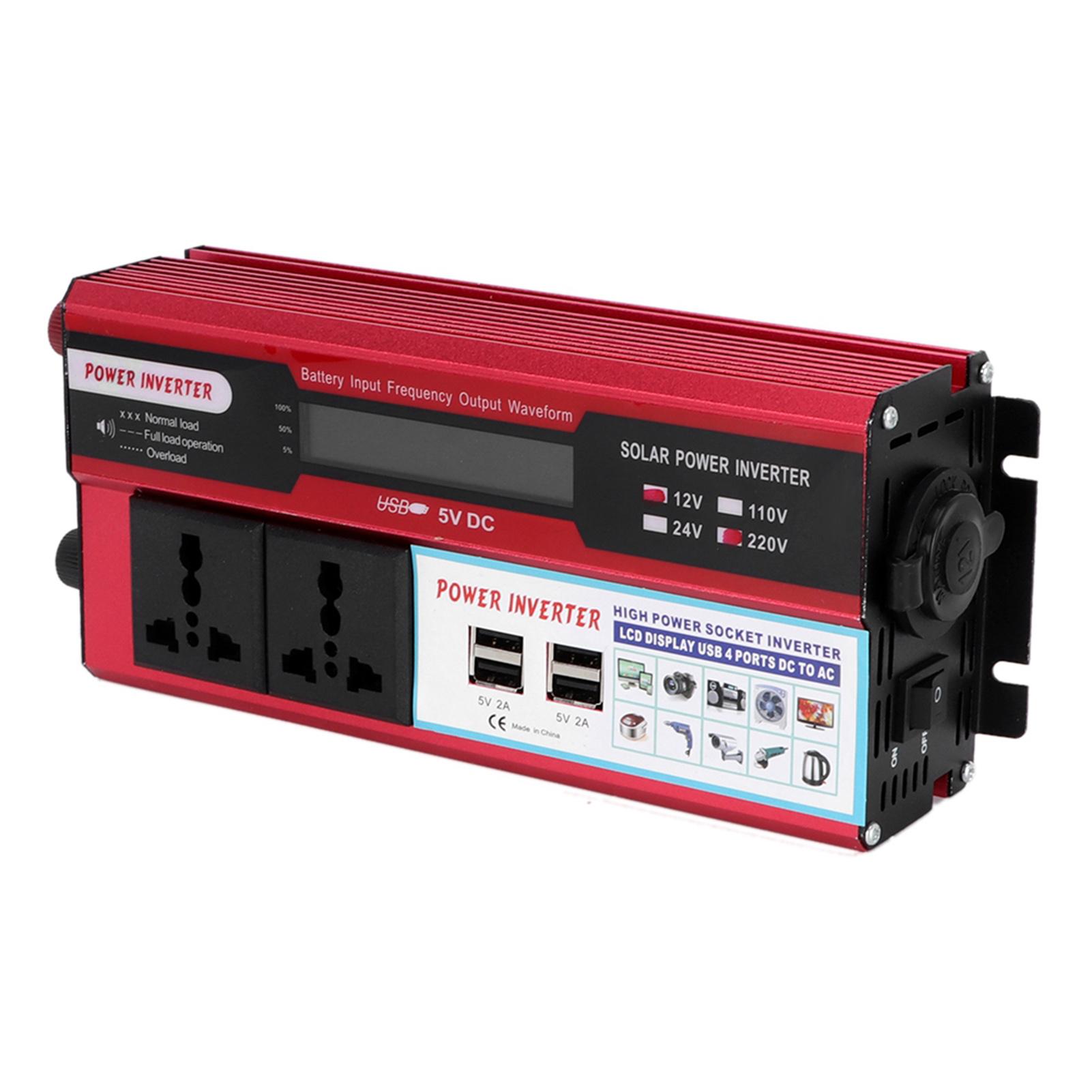 

Car 750W Solar Power Converter Digital Display Phone 4 USB Charger