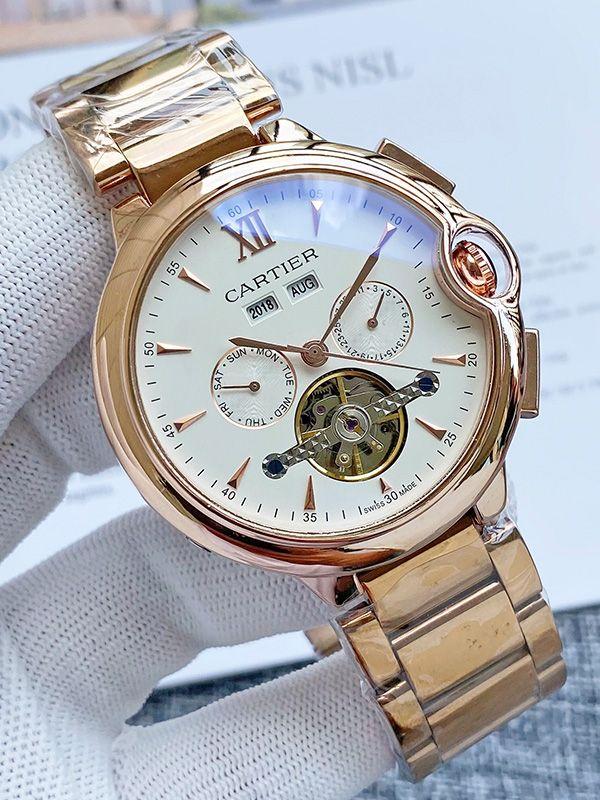 Herrenmode Executive Uhr Automatische Mechanische Uhr Lederarmbanduhr