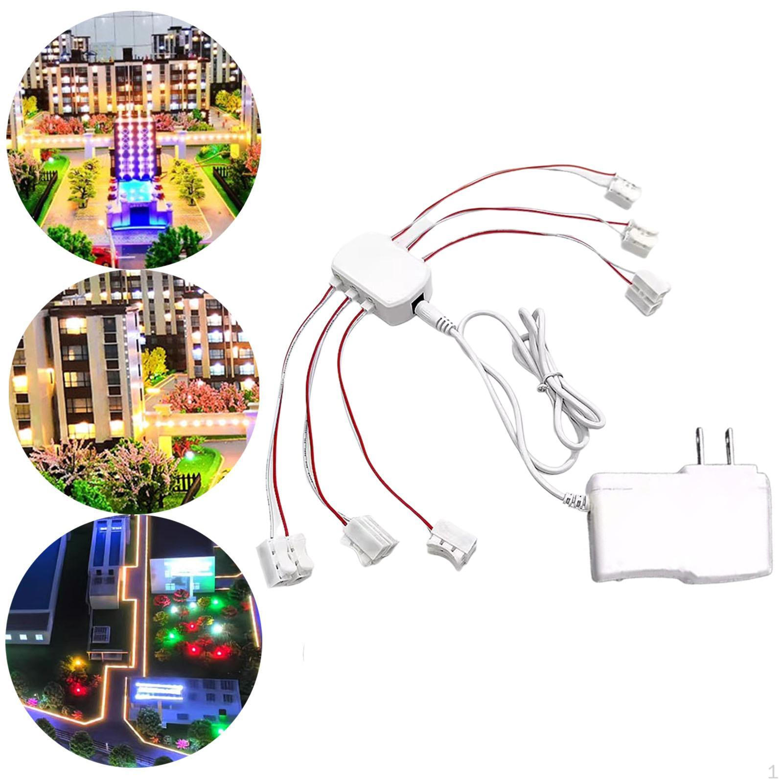 

Кабель питания 3В 2А 6 портов Миниатюрная проводка для освещения Вилка США для модельного освещения