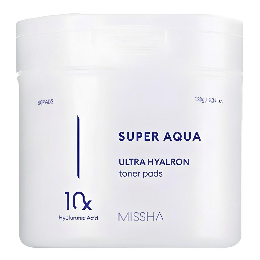 MISSHA Super Aqua Ultra Hyalron Toner Pad 180g, 90 sheets, 1 pack