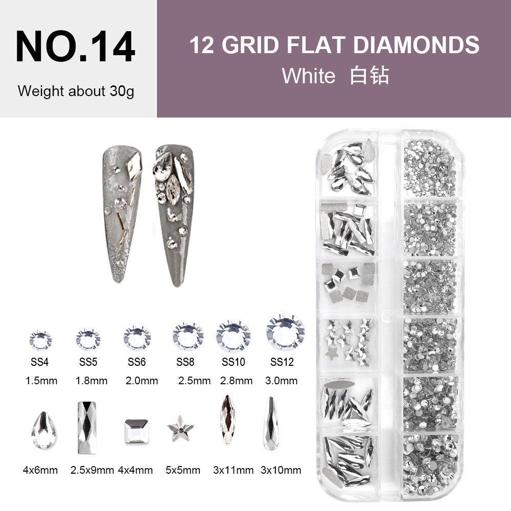 Electroplated Flat-Bottomed Nail Art Jewelry Glass Special-Shaped Rhinestone Set Nail Decoration Diy Jewelry Accessories