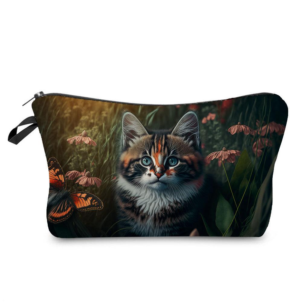 Women Cat Print Cosmetic Bag Toiletries Organize Travel Storage Case 6772