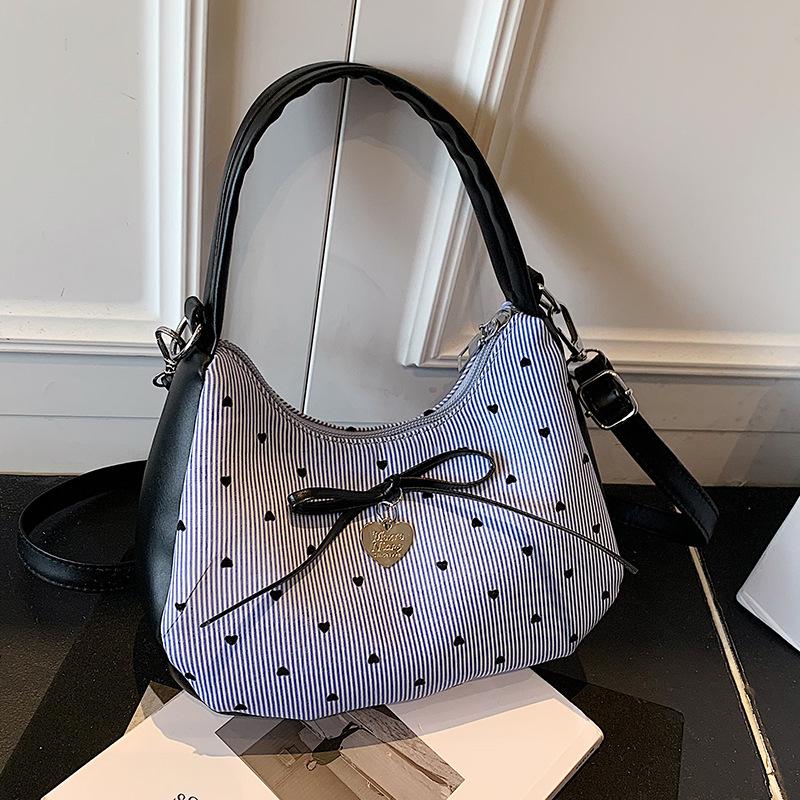 

Bow Underarm Bag, Fashionable Handbag, Stylish Single-shoulder Crossbody Bag синій