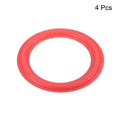 uxcell Rubber Speaker Foam Edge Surround Rings, 4" 68mm X 100mm, Punched Subwoofer Rings for Speaker Repair or DIY, Red, Set of 4