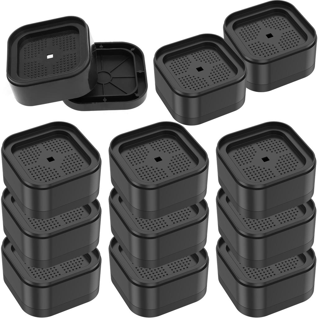 8/12/16Pcs Furniture Risers Plastic Stackable Furniture Leg Pad with Nonslip Bottom Versatile Bed Raising Blocks for Table Chair